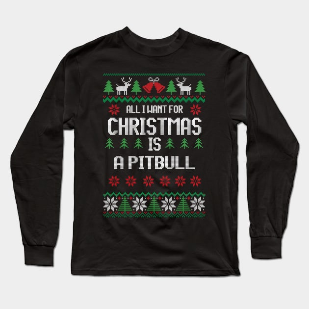 cute pitbull Long Sleeve T-Shirt by Rocket Girls 